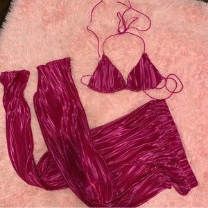 Elegant Fuchsia Swim Coverup Set